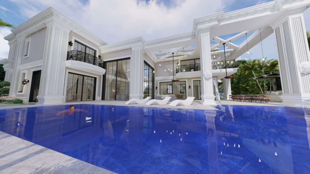 In a prestigious neighborhood for rent a classically designed villa ...